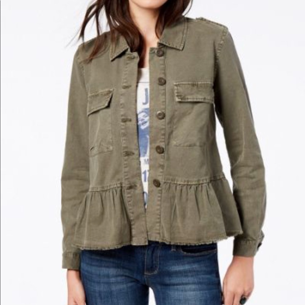 SOLD | LOFT Olive Green Peplum Hem Jacket - Picture 3 of 12